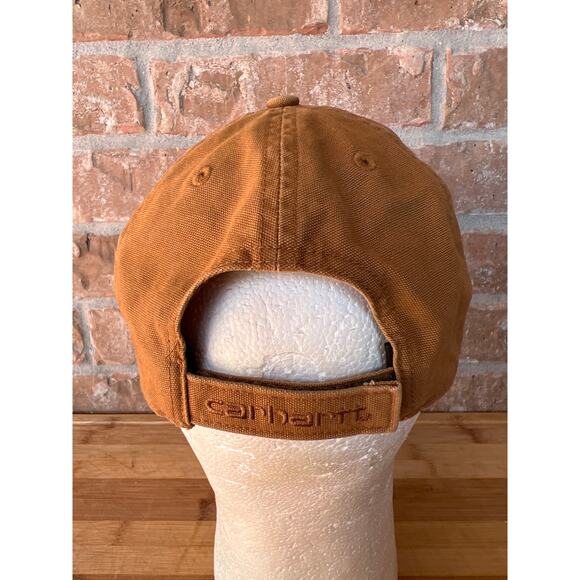 Carhartt Canvas Cap Adjustable Brown Cotton Adult Outdoor Hat Hunting - Picture 3 of 9